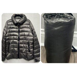 Covington Packable Duck Down Puffer Coat Jacket Size Medium Pewter W/bag Hiking
